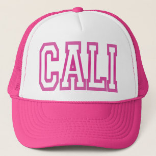 Gorra del camionero de CALI California (rosa)