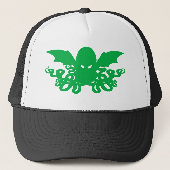 Gorra del camionero de Cthulhu - verde (Anverso)