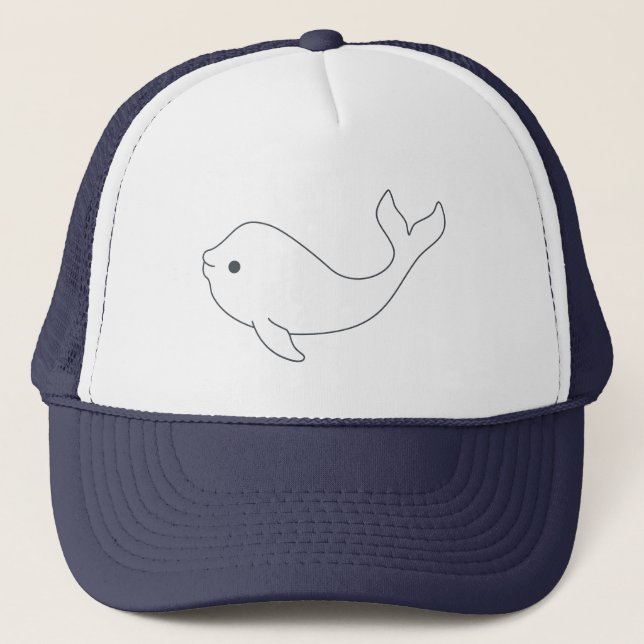 Gorra del camionero de la ballena de la beluga (Anverso)