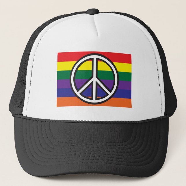 Gorra del camionero de la bandera de la paz (Anverso)