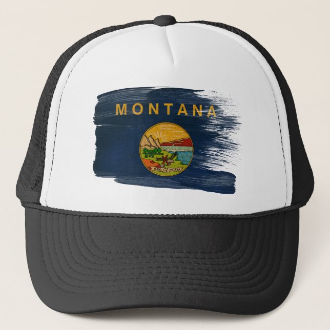 Gorra del camionero de la bandera de Montana (Anverso)