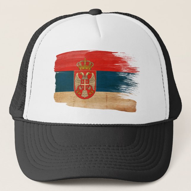 Gorra del camionero de la bandera de Serbia (Anverso)
