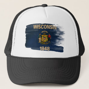 Gorra del camionero de la bandera de Wisconsin
