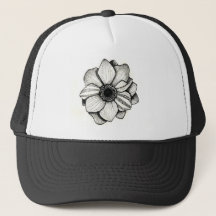 Gorra del camionero de la flor de Dotwork