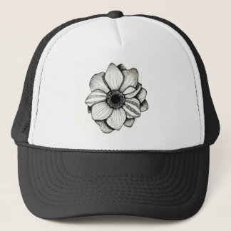 Gorra del camionero de la flor de Dotwork