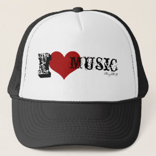 Gorra del camionero de la música del amor del I d