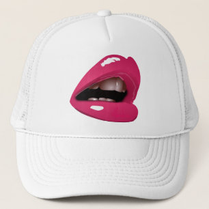 Gorra del camionero de los labios de las rosas