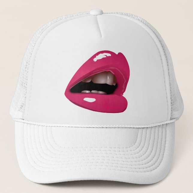 Gorra del camionero de los labios de las rosas (Anverso)