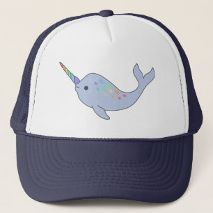 Gorra del camionero de Narwhal del arco iris
