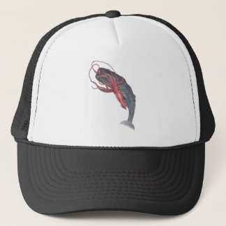 Gorra del camionero del calamar y de la ballena