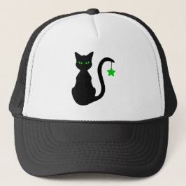 Gorra del camionero del gato negro