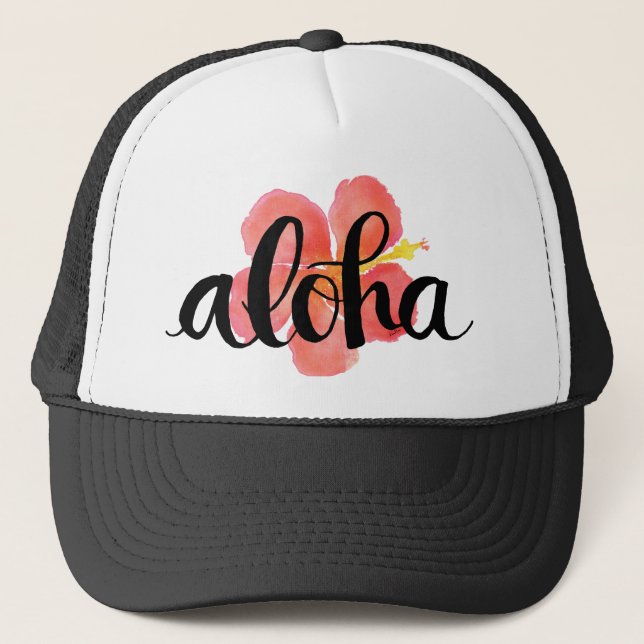 Gorra del camionero del hibisco de la hawaiana (Anverso)
