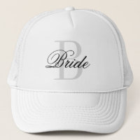 Gorra del camionero del monograma de la NOVIA para