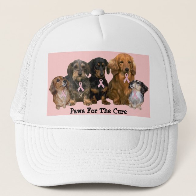 Gorra del cáncer de pecho del Dachshund (Anverso)