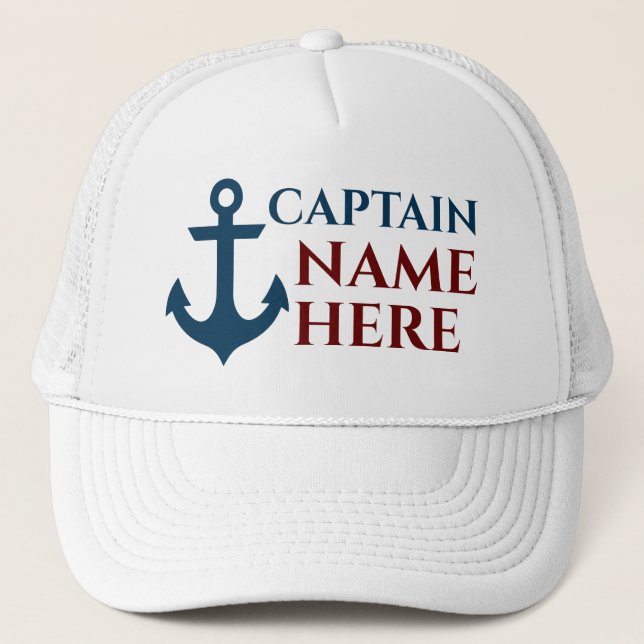 Gorra del capitán de barco personalizado (Anverso)