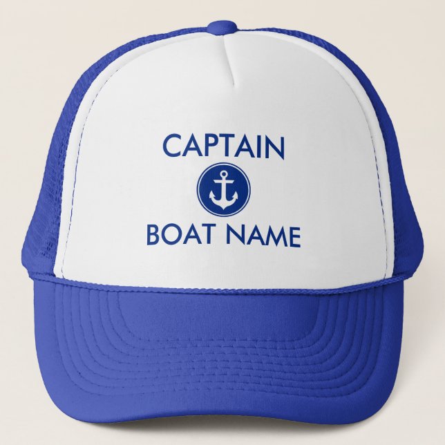 Gorra del capitán del barco Nautical Blue Anchor (Anverso)