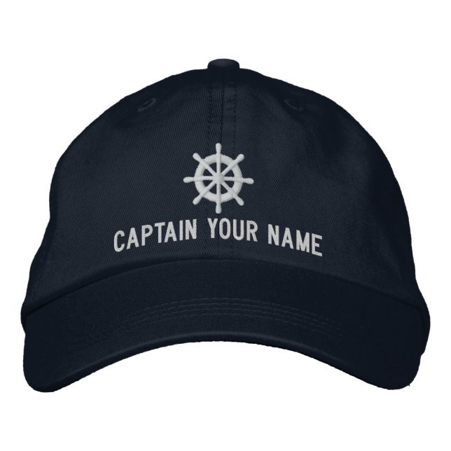 gorra del capitán del barco personalizado con rued (Anverso)