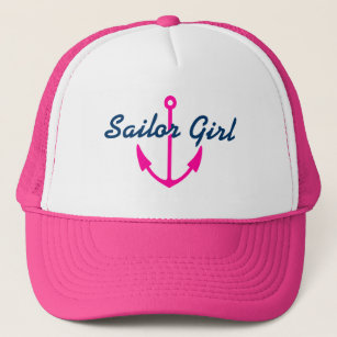 Gorra del chica del marinero con el ancla rosada