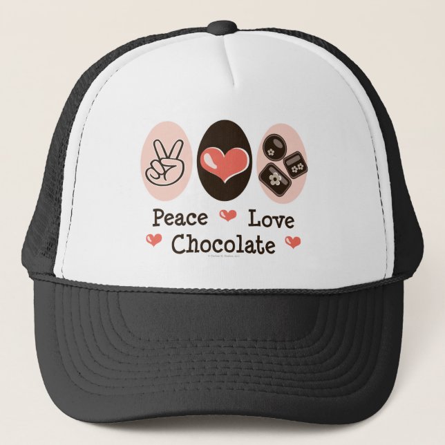 Gorra del chocolate del amor de la paz (Anverso)