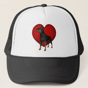 Gorra del Corazón Rojo del perro Rottweiler