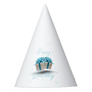 Gorra del Fiesta azul del bebé de cumpleaños feliz