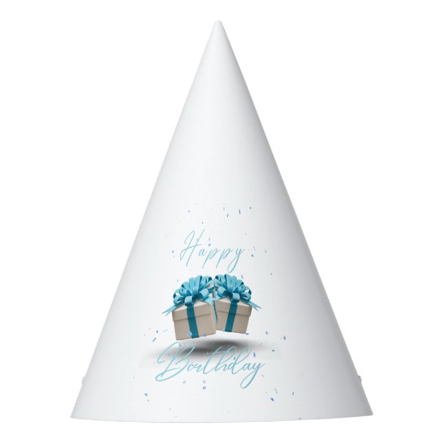 Gorra del Fiesta azul del bebé de cumpleaños feliz (Anverso)
