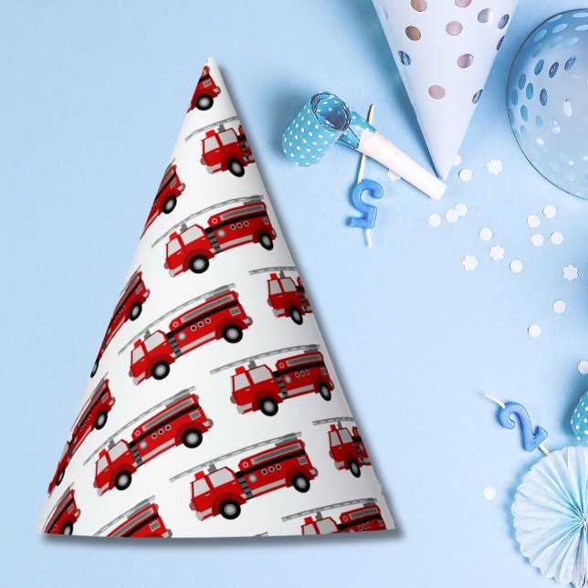 Gorra del Fiesta de Camión Rojo (Red Fire Truck Party Hat
)