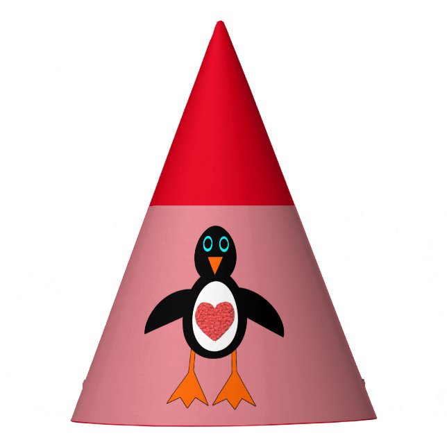 Gorra del Fiesta de Cute Love Heart Penguin (Anverso)