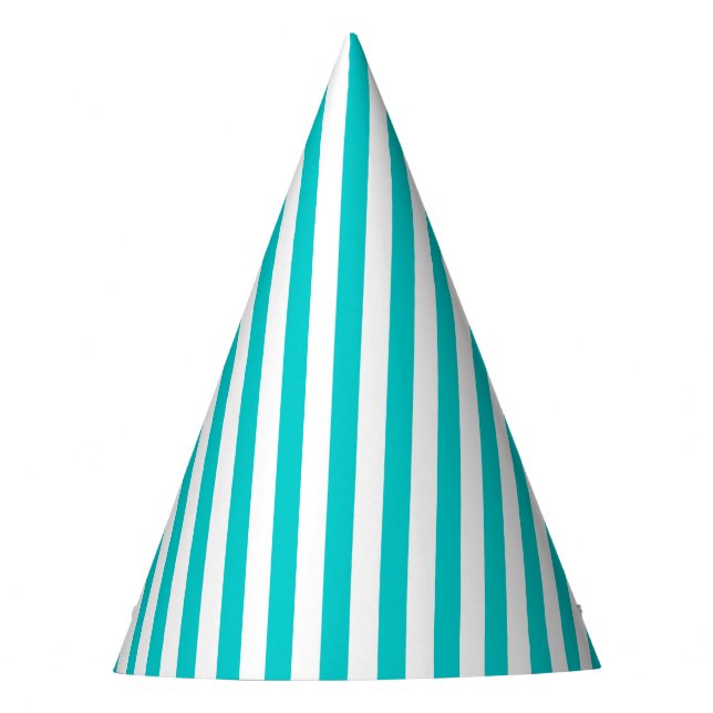 Gorra del fiesta de la raya de la aguamarina (Anverso)