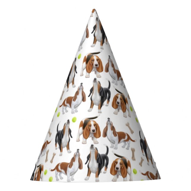 Gorra del fiesta de los perros del grito Basset (Anverso)