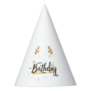 Gorra del Fiesta de oro de cumpleaños feliz