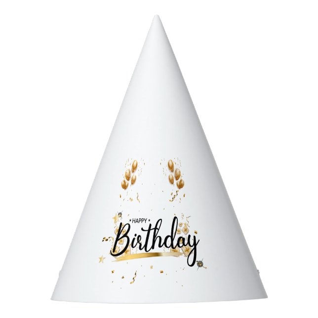 Gorra del Fiesta de oro de cumpleaños feliz (Anverso)