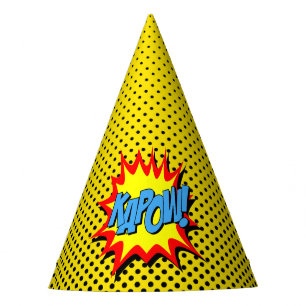 Gorra del fiesta del super héroe - punto negro