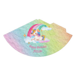 Gorra del Fiesta Rainbow Unicorn de una acuarela c