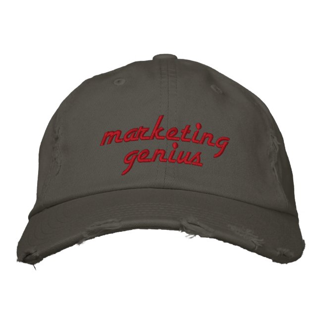 Gorra del genio de la mercadotecnia bordado (Anverso)