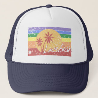 Gorra del grunge del vintage de la puesta del sol