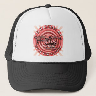Gorra del helicóptero rojo nubes