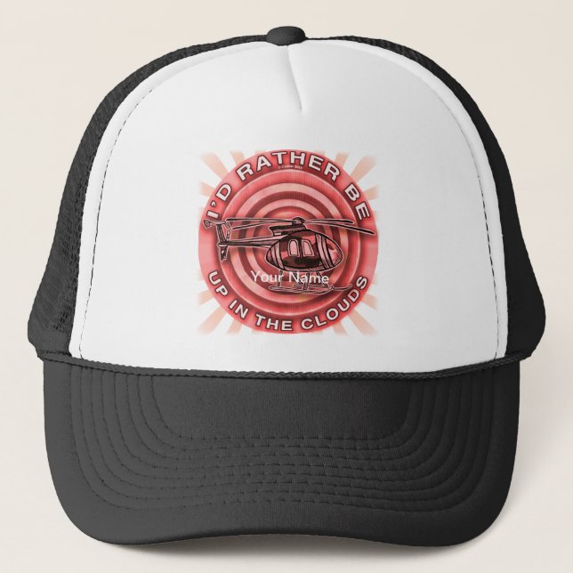 Gorra del helicóptero rojo nubes (Anverso)