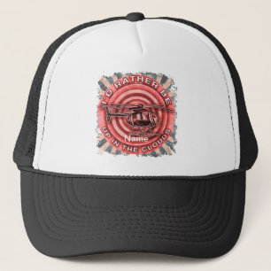 Gorra del helicóptero rojo nubes