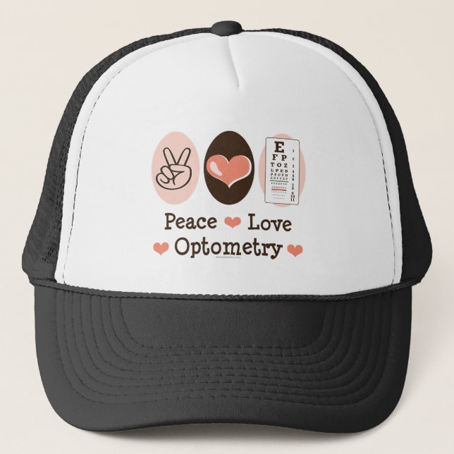 Gorra del optometrista de la optometría del amor (Anverso)