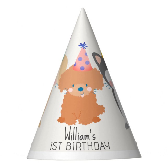 Gorra del partido de cumpleaños de los perros con  (Anverso)