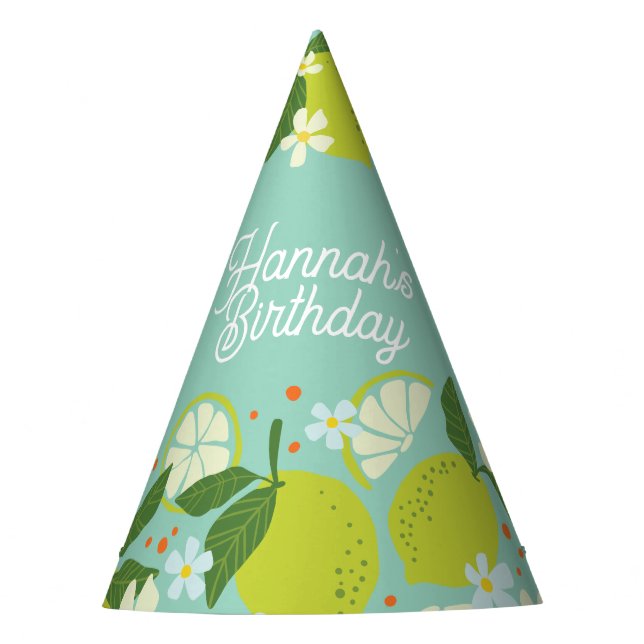 Gorra del partido de cumpleaños floral de limón pe (Anverso)