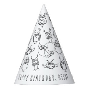 Gorra del partido de cumpleaños Owl