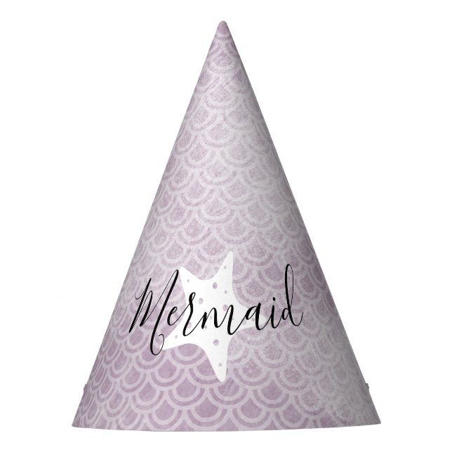 Gorra del partido de cumpleaños Purple Mermaid Sta (Anverso)