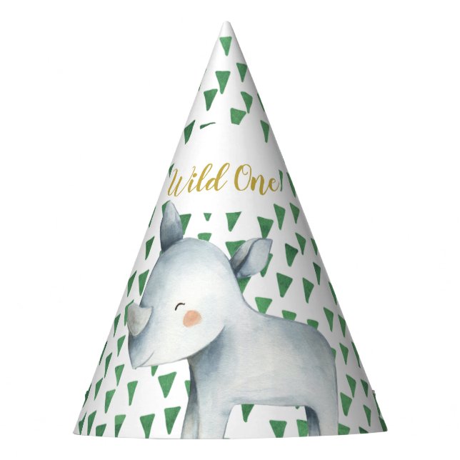 Gorra del partido de cumpleaños Safari Rhino Wild  (Anverso)