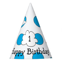 Gorra del partido del cumpleaños del dot de polka