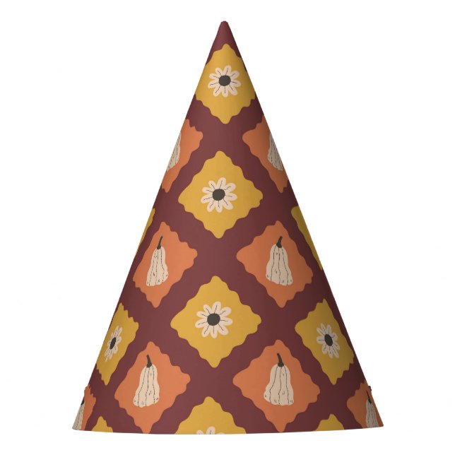Gorra del patrón de diamantes de otoño dibujado a  (Anverso)