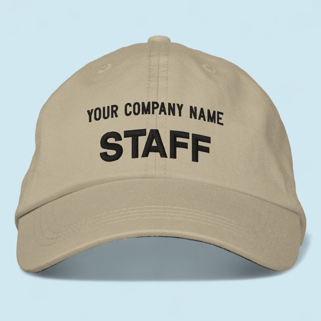 Gorra del personal de Khaki Embroidered Personaliz (MISOOK Khaki Embroidered Staff Baseball Cap)