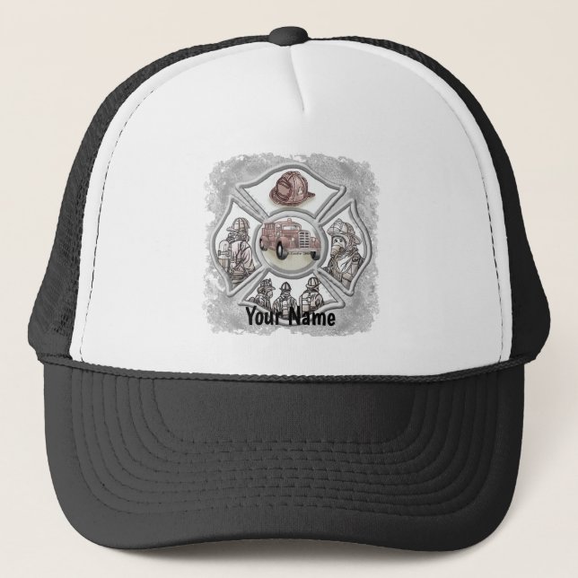 Gorra del personalizado de bomberos cruzados de Ma (Anverso)