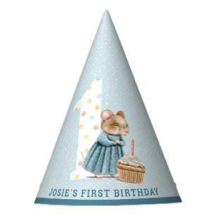 Gorra del primer cumpleaños de Cute Mouse